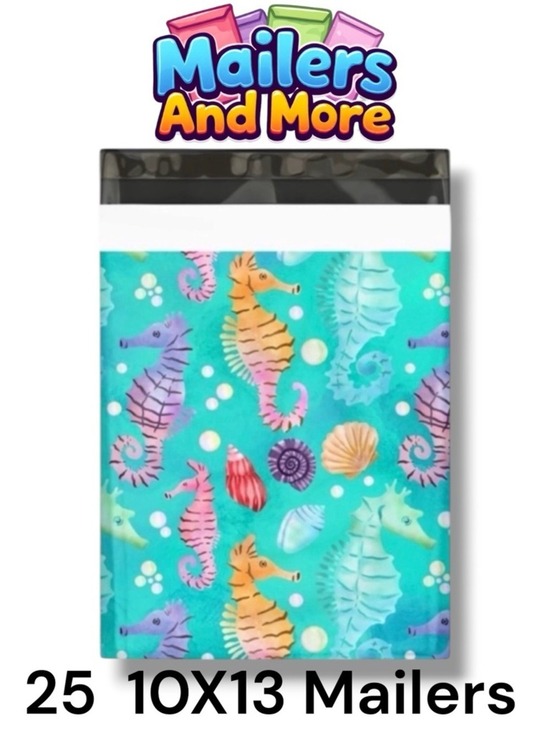Other - 25 10X13 Poly Mailers Sea horses Shipping Envelopes Bags PRICE IS FIRM